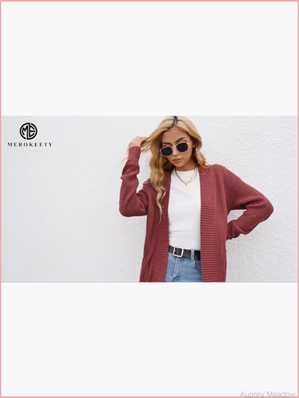 Long Sleeve Open Front Chunky Knit Cardigan Sweater with Pockets - Picture 7 of 7